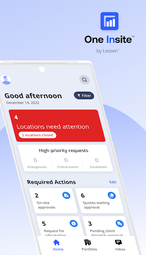 Android application One Insite™ screenshort