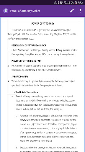 Android application Power of Attorney Maker screenshort