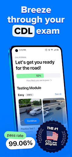 Android application CDL Prep Test DMV Genie screenshort