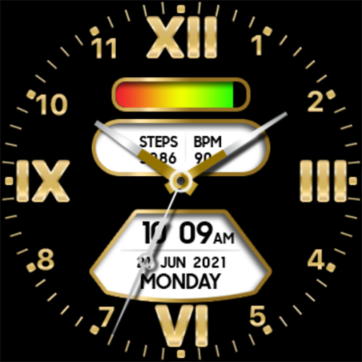 MJ075 Analog Gold Watch Face logo