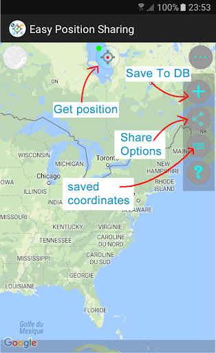Android application Easy Position Sharing Pro screenshort