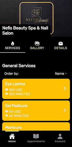 Android application Nefis Beauty Spa & Nail Salon screenshort