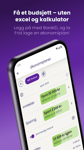 Android application Frid: Budsjett og oversikt screenshort