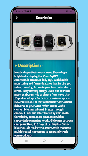 garmin venu guide app Screen 2