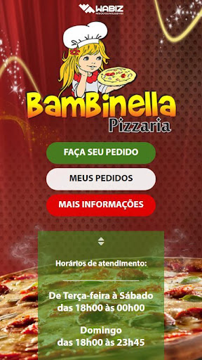 Android application Bambinella Pizzaria screenshort