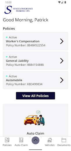 Spacca Insurance Brokers App Screen 2