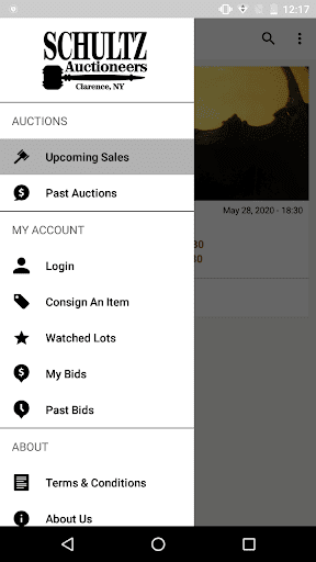 Android application Schultz Auctioneers screenshort