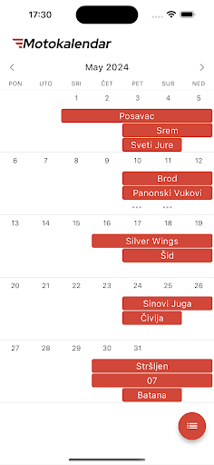 Android application Moto Kalendar screenshort
