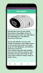 A9 wifi mini camera Guide