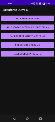 Android application Salesforce DUMPS screenshort