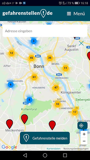 Android application Gefahrenstellen auf Straßen screenshort
