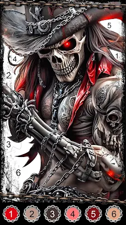 Game screenshot Dark Skeleton Color by number apk download