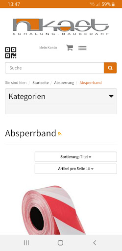Android application Kast-Webshop screenshort