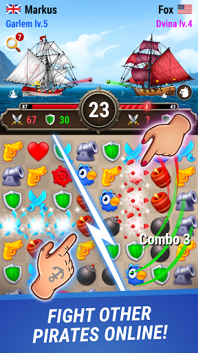 Pirates & Puzzles - Match Three & PVP Sea Battles  screenshots 1