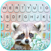 Cute Raccoon Keyboard Background
