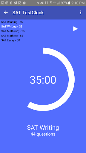 SAT TestClock Screen 2