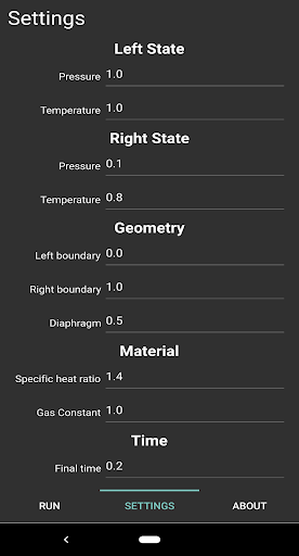Shock Tube Calculator Screen 2
