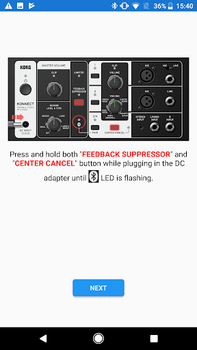 Android application KORG KONNECT Upgrade Tool screenshort