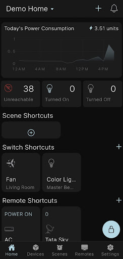 Android application UNISEVEN Home Automation screenshort