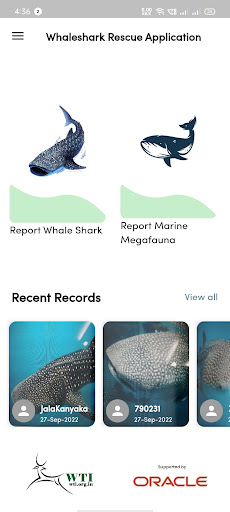Whaleshark Rescue Application Screen 2