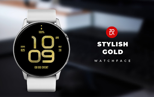 Android application Stylish Gold Watch Face screenshort