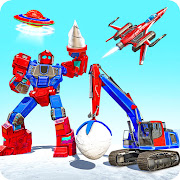 Snow Excavator Robot Car Game-Robot Transform Game  Icon