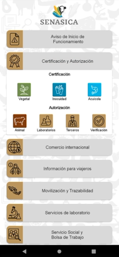 Senasica Tramites y Servicios Screen 2
