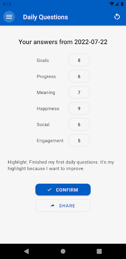 Daily Questions Screen 2