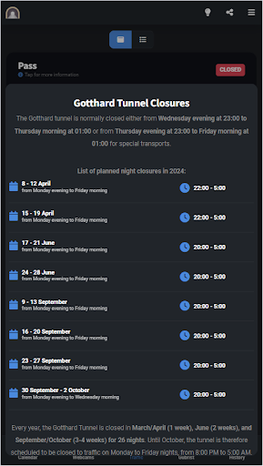 Gotthard Tunnel Traffic Screenshot