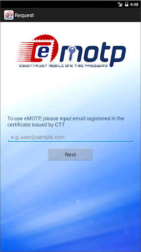 eSignTrust MOTP Screen 2
