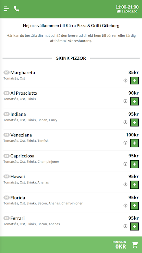 Android application Kärra Pizzeria screenshort