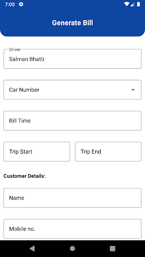 GLM Billing App Screen 3