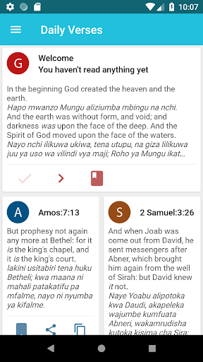 Android application English Swahili Bible screenshort