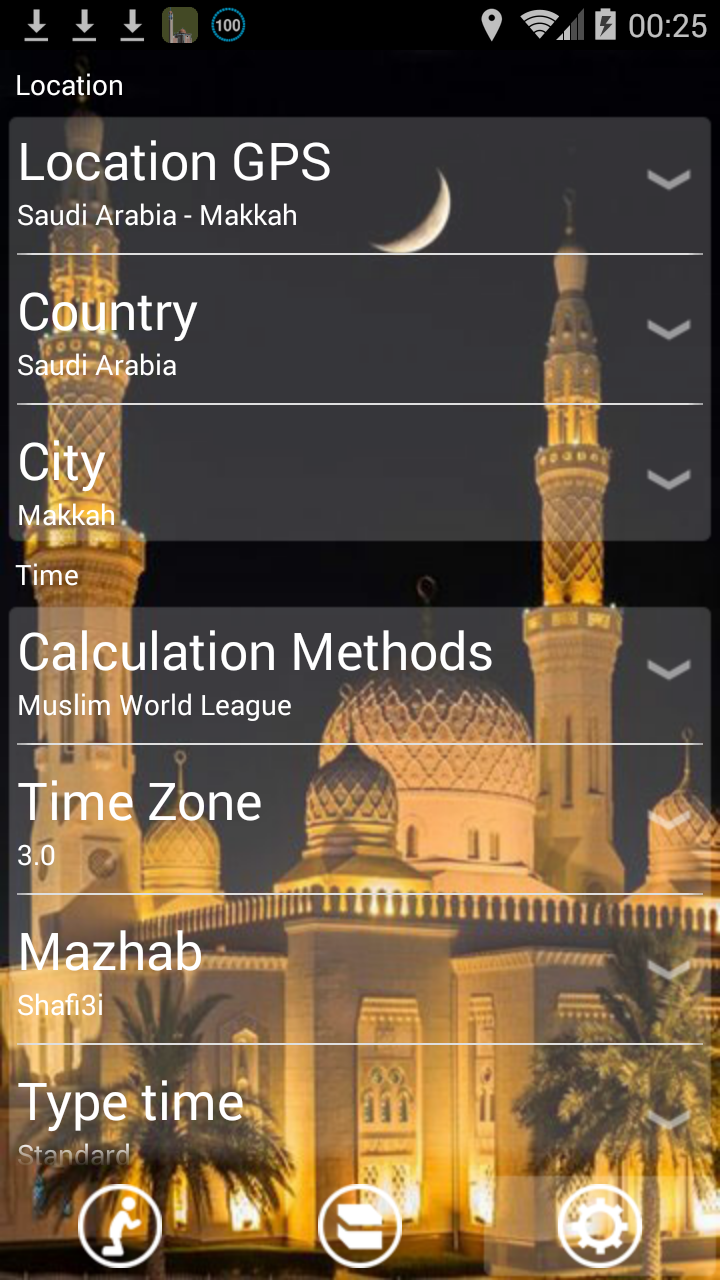 Android application Athan Times screenshort
