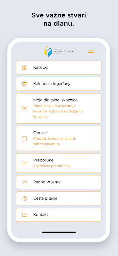 Android application Gradska knjižnica Slatina screenshort