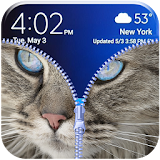Angry cat zipper lock screen icon
