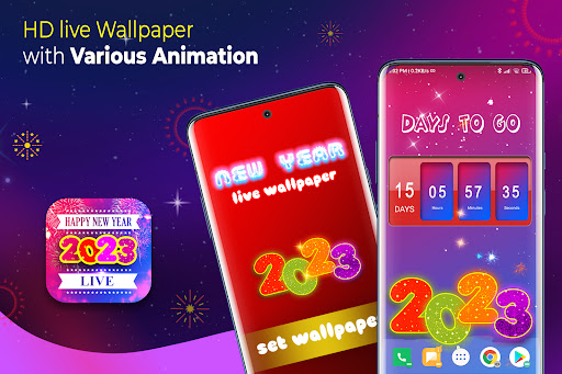 Android application Fireworks New Year Wallpaper screenshort