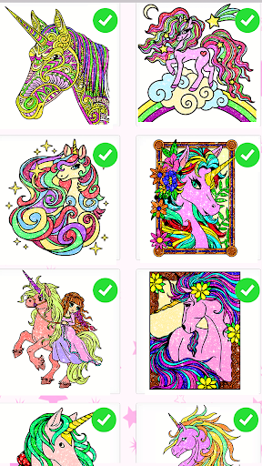 Android application Unicorn Glitter Coloring screenshort