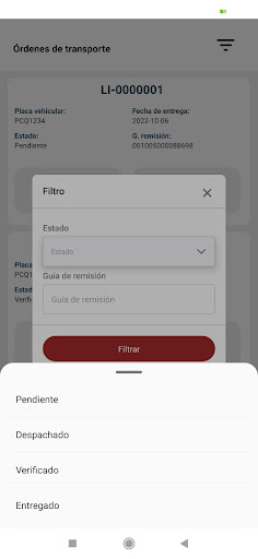 Android application Entregas LIFE screenshort