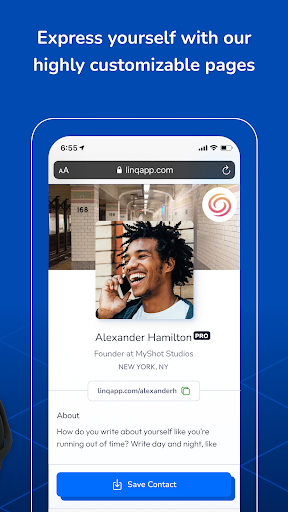Linq - Digital Business Card Screen 3