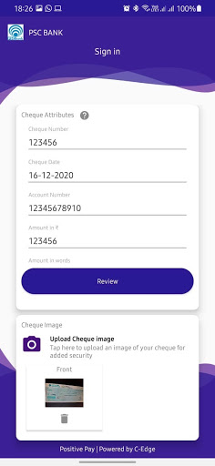 PSCB Positive Pay Screen 3