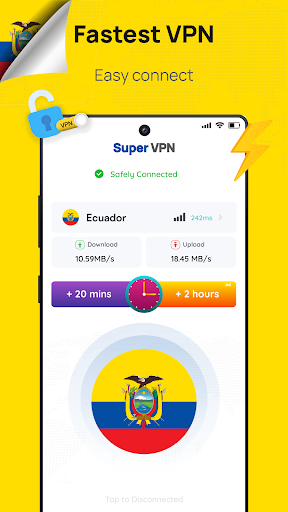 Android application Ecuador VPN: Get Ecuador IP screenshort