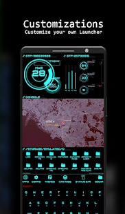 Aris Launcher, Hacker Style UI Screenshot