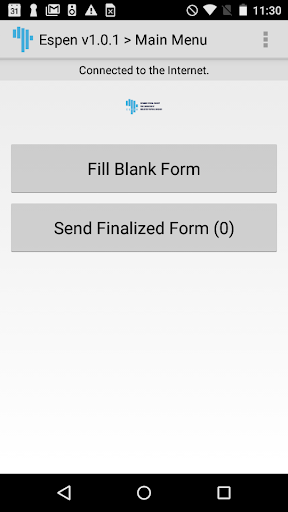 Android application ESPEN Collect Legacy screenshort
