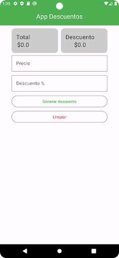 Android application App Descuentos screenshort