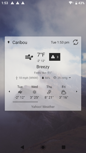 Orologio digitale e widget meteo