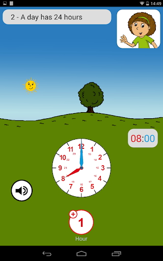 Android application Learning to tell Time screenshort