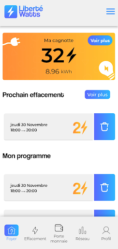 Android application LibertéWatts screenshort