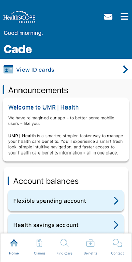 Android application HealthSCOPE Benefits On the Go screenshort