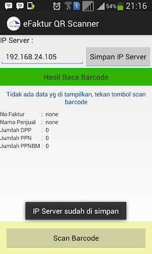 Scanner eFaktur Screen 2